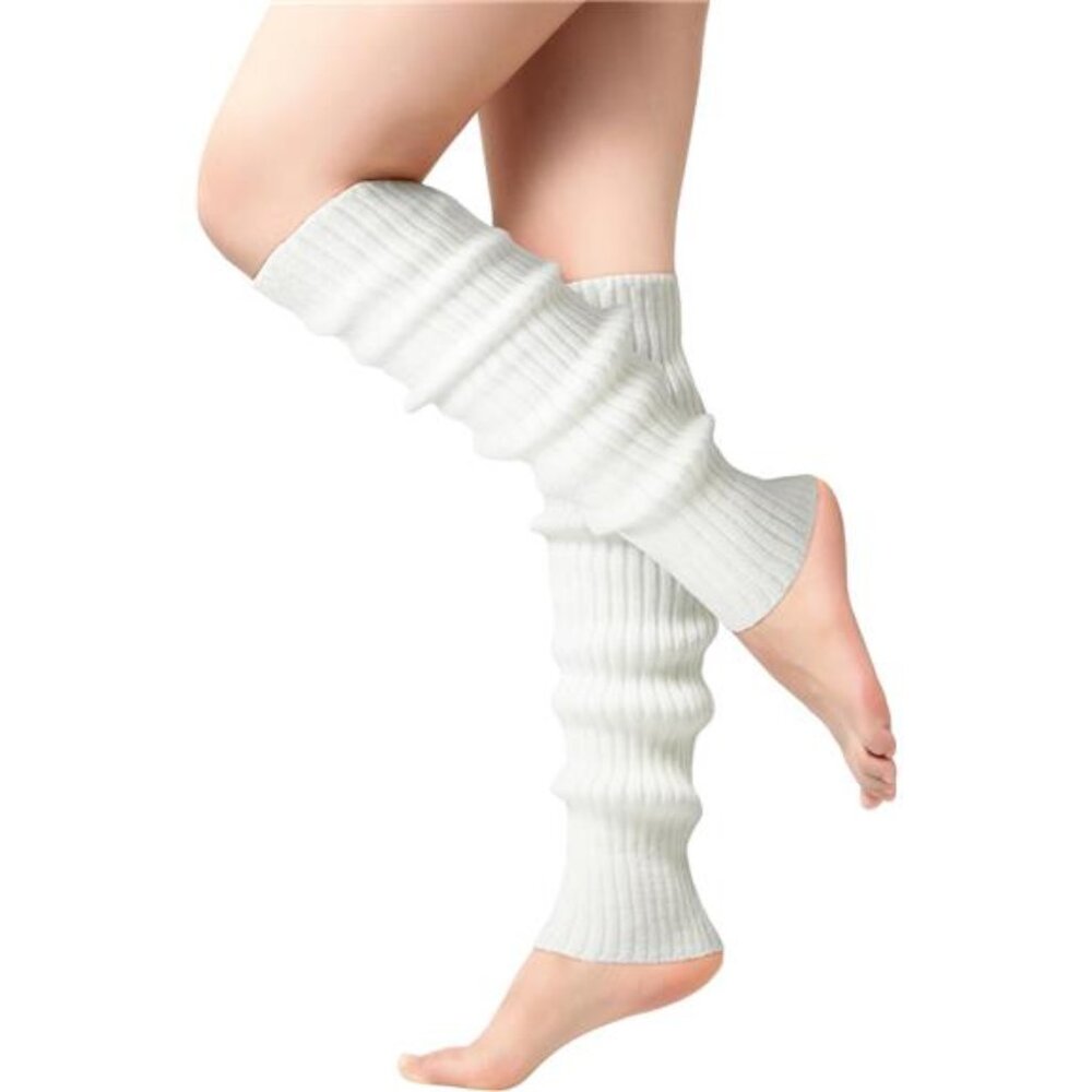 80s Knit Leg Warmers – Soft Stretchy Dance & Fitness Accessory, One Size